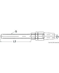 VA-Stahl Gewinderterminal Ø 4 mm 