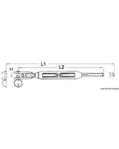 Spannenschloss m. Pressterminal 5/8" f. Seil 10 mm 
