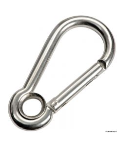 Karabinerhaken ohne Bolzen m. Auge AISI 316 10 mm 