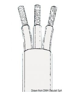 Kupferkabel 3-polig hellgrau 4 mm 