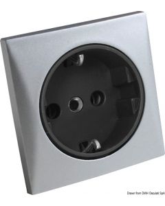 Schuko-Steckdose AC 220V satiniert/nickelfarbe 