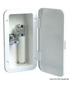 Duschbox m. Mischbatterie PVC-Schlauch 4 m Vertikal montiert