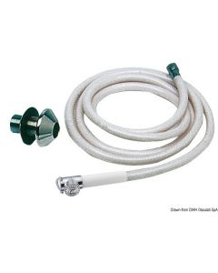 Knopf-Handdusche, weiß PVC-Schlauch 4 m 