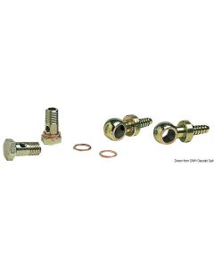 Set 2 Drehbare Anschlüsse aus Messing + 2 Schlauchanschlüsse + 4 Kupferdichtungen