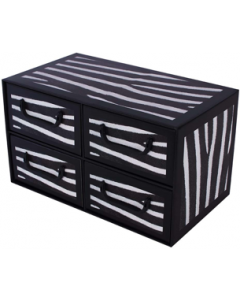 Pudełko kartonowe 4 szuflady poziome STYL-ZEBRA