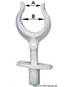 Ruderdolle aus Nylon 15x34 mm 