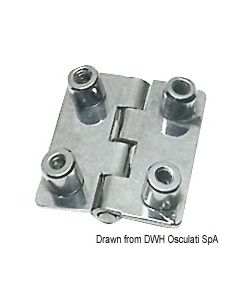 VA-Stahl Scharnier rechteck 4 Innengewinde 51x45mm 