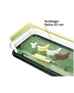 Fensterabdeckprofil, Fensterrahmen -Rundbogen Radius 60 mm