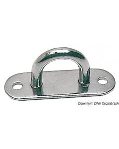 Augbügel Grundplate, eben VA-Stahl poliert 15x45mm 