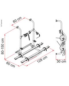 Heckträger Carry Bike PRO f.2 Räder, erweiterbar 4 Räder 60kg