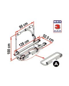 Deichselträger XL A Pro 50 kg, für 2 Räder, max. auf 3 erweiterbar