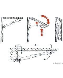 Rakego-Tischstütze, einklappbar  60 kg 20/30 mm 