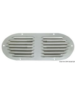 Lüftungsgitter, oval VA-Stahl, poliert 235 x 118mm 