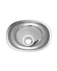 Waschbecken oval Edelstahl 432x305x130