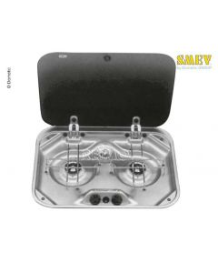 SMEV Serie 8000 - 2 Flammenkocher inkl. Abdeckung, elektr. Zündung, 30mbar      