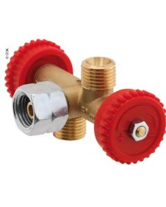 Doppelventil 2 Abgänge 1/4"