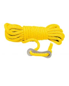 Spannleine mit Schnellspanner in neongelb. 4m lang, Ø 3mm. 4 Stück
