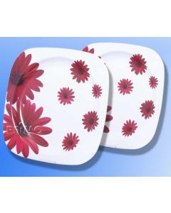 Melamin Teller Set (Ø 22,5cm) Red Flower, 2 Stück