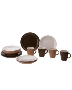 Melamin-Geschirr-Set EARTH, 16-tlg. für 4 Personen