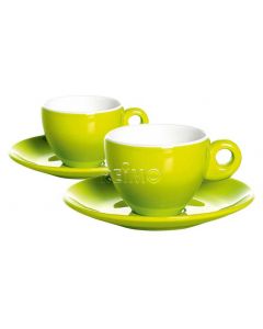 Melamin Espresso-Tassen 4-teiliges Set für 2 Personen, Limegrün, 100ml, Gimex   