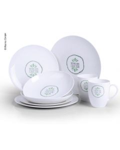 PLA Geschirr NATURE 8-teilig, für 2 Personen, Mikrowllengeeignet