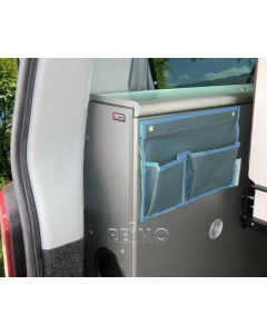 Car Organizer mit 2 Taschen u. Druckknopf-Befestigung, grau/blau. Ca. B39xH25cm 