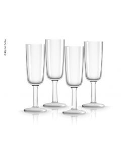 Plastik Sektgläser White 180ml, 4 Stück (Polycarbonat)