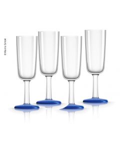 Plastik Sektgläser blau 180ml, 4 Stück (Polycarbonat)