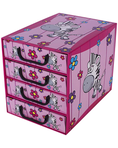 Pudełko kartonowe 4 szuflady pionowe SAWANNA-ZEBRA