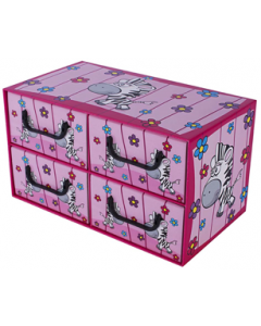 Pudełko kartonowe 4 szuflady poziome SAWANNA-ZEBRA