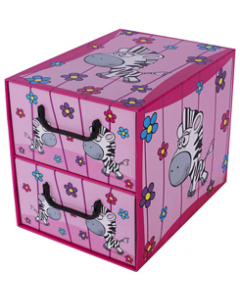 Pudełko kartonowe 2 szuflady pionowe SAWANNA-ZEBRA